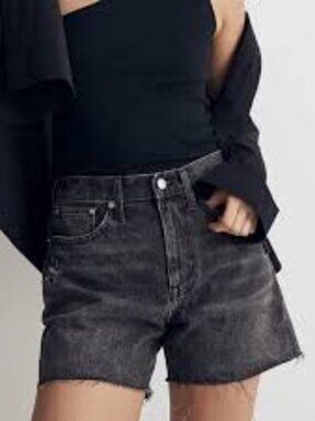Madewell Black Washed Denim Jean Shorts